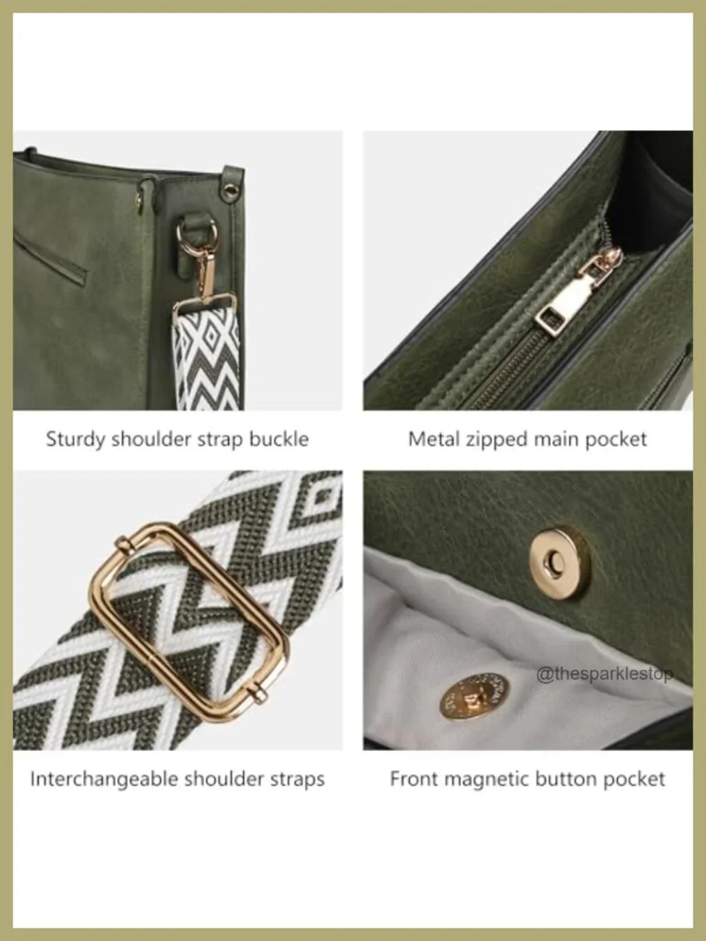 Vegan Leather Crossbody Bag 2-Piece Hobo Purse and Wallet Set Adjustable Strap